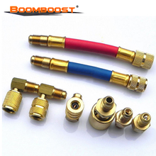 Refrigerant Fittings Connector Adapter R134a R12 A/C Air Conditioning Hose Set Manifold Converting Brass Adapter 2024 - buy cheap