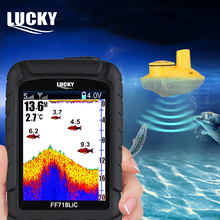 Localizador de peces Lucky ff718lico, buscador de peces inalámbrico portátil en lugar de FF718, pantalla colorida, alarma de Sonar de pesca 2024 - compra barato