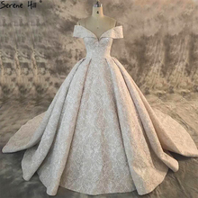 Dubai New Composite Lace High-end Wedding Dress 2021 Off Shoulder Sexy Luxury Sparkle Bridal Gown Real Picture HA2163 2024 - buy cheap