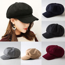 Chapéu casual feminino da moda, chapéu preto, moda urbana, elegante, sólido, quente, outono e inverno, 2019 2024 - compre barato