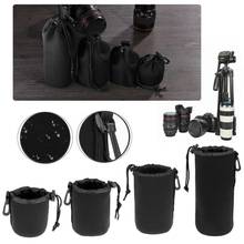 Waterproof Soft Neoprene Camera Lens Pouch Bag Drawstring Protector Case 2024 - buy cheap