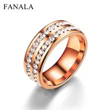 Rings for Women Unisex Fashion Jewelry Men Ring Rhinestone Double Rows Wedding Party Ring 2024 - buy cheap