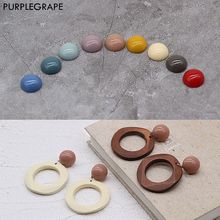 Semi-circular resin DIY earrings accessories jewelry material handmade studs round flat buckle 20pcs 2024 - buy cheap