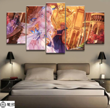 Home Decor Modular Canvas Picture 5 Piece Hyperdimension Neptunia Game Painting Poster Wall For Home Canvas Painting Wholesale 2024 - buy cheap