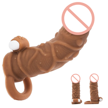 Vibrador reusável dos preservativos do vibrador da luva do pênis da vibração grossa para bens íntimos da ampliação do pênis para brinquedos do sexo do extensor do pênis 2024 - compre barato