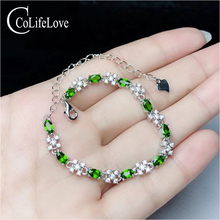 100% natural chrome diopside bracelet for woman 10 pcs real diopside silver bracelet 925 silver diopside jewelry birthday gift 2024 - buy cheap