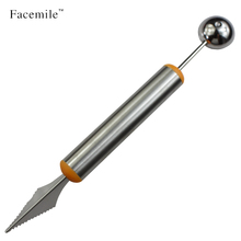 Gift New Arrival Stainless Steel Spoon Fruit Dig The Ball Is Two Fruit Knife To Dig The Ball Spoon Carved Fruit Device 04116 2024 - buy cheap