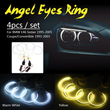 4 шт., светодиодный светильник Angel Eye Halo для BMW E46 Sedan 1995-2005 2024 - купить недорого