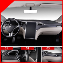 A Little Change Carbon Fiber Car Dashboard Stickers Air Vent Decoration Protector Accessories Styling for Tesla Model S Model X 2024 - buy cheap