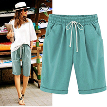 Summer Women's Tooling Shorts 2019 Fashion High Waist Loose Wide Leg Long Shorts 6XL Ladies Harajuku Drawsring Shorts Plus Size 2024 - buy cheap