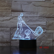 7 Color Change Kids Gifts Table Lamp 3D Playing Golf Man Modelling Led Golfer Night Lights Usb Baby Sleep Lighting AW-1612 2024 - buy cheap