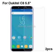2PCS Tempered Glass For Oukitel C8 Phone Screen Protector For Oukitel C8 5.5 Protective Glass Explosion Proof Film Guard 2024 - buy cheap