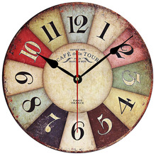 Деревянные настенные часы, современный дизайн, винтажный деревенский стиль, потертый шик, домашний офис, кафе, художественное оформление большими часами 2024 - купить недорого