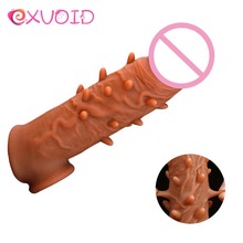 EXVOID Penis Extender Enlarger Vagina Stimulate Sex Toys For Men Penis Sleeve Delay Ejaculation Reusable Cock Ring Adult Product 2024 - buy cheap