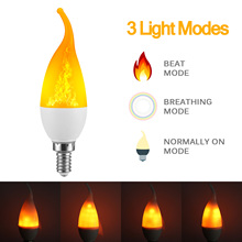 3 режима Светодиодная лампа 4 Вт E12 светодиодная лампа с эффектом пламени лампа с мерцающим излучением для рождественских огней наружный Декор 2024 - купить недорого