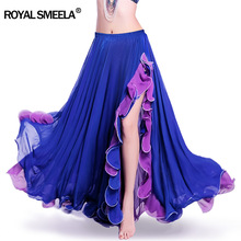 Женская шифоновая юбка с разрезом, юбка для танца живота, длинное платье для выступления в виде листа лотоса 2024 - купить недорого
