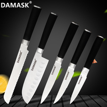 Damask Stainless Steel Kitchen Knives Set Kitchen Chefs Knife Paring Santoku Bread Steak Utility Knives Cooking Accessories Tool 2024 - buy cheap