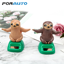FORAUTO Cute Sloth Shape Car Ornament Swinging Dashboard Decoration Solar Powered Dancing Toy Auto Accessories Car Styling 2024 - buy cheap