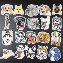 Pequeno cão remendos pano colar adesivo bordado artesanal diy animal teddy husky emblema para roupas acessório venda quente 2024 - compre barato