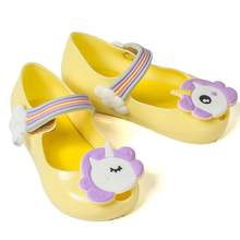 Весенние туфли Melissa с единорогом, новая Желейная обувь, мини-сандалии для девочек с аргоном, детские Нескользящие сандалии с открытым носком для девочек, сандалии для малышей 2024 - купить недорого
