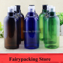 500ml Large Plastic Shampoo/Body Cream Container,Empty Blue/Brown/Green Cosmetic Lotion/Emulsion Refillable Bottle with Flip Cap 2024 - buy cheap