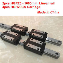 HGR20 linear guide: 2pcs HGR20 - 1000mm + 4pcs HGH20CA linear block carriage CNC parts 2024 - buy cheap
