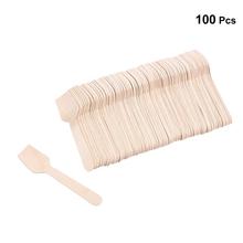100PCS Disposable Eco-friendly Wooden Ice Cream Spoons Wood Taster Spoons Party Cutlery Supplies 2024 - buy cheap