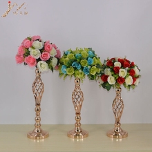 IMUWEN 10PCS Flower Vase Wedding Floor Vases Gold Road Lead Table Centerpiece Rack Pillar Flowers Stand Party Decoration 2024 - buy cheap