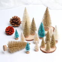 8pcs DIY Small Christmas Tree Fake Pine Tree Mini Sisal Bottle Brush Christmas Tree Santa Snow Frost Village House 2024 - buy cheap