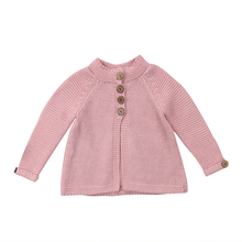 Suéter rosa das princesas para meninas 1-8 anos, blusa de malha com botões para outono e inverno 2024 - compre barato