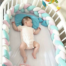 INS Baby Playpens Pillow Cushion Fence Newborn Crib Bumper Bed Infant Knotted Fence 1M 2M for Children Room Decoration Toys 2024 - buy cheap