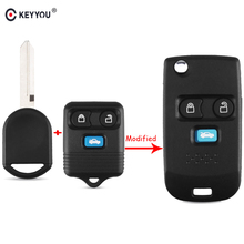 KEYYOU Modified 3 Buttons Flip Remote Key Shell Fob Case For FORD LINCOLN MERCURY Car Key 2024 - buy cheap