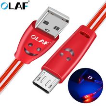 OLAF 1m Micro USB Cable LED Charging Data USB Charger Cable For Samsung Xiaomi Huawei Android Phone Charger Cable Microusb kabel 2024 - buy cheap