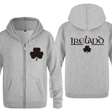 Irlanda trevo irlandês criativo sweatshirts masculino 2018 dos homens zíper com capuz velo hoodies cardigans 2024 - compre barato