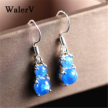 WalerV-abalorio Retro clásico con forma de calabaza para mujer, joya de ópalo de fuego EZA azul, Color para chica, regalo de joyería 2024 - compra barato