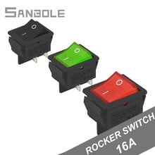 Electrical 16A ON-OFF 2 positions Ship Type Rocker Switch 4 Foot with Lamp Red/Green/Black KCD3 (10PCS) 2024 - buy cheap