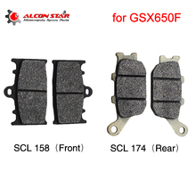 Alconstar- For Suzuki GSX650F GSX 650F 2008 2009 2010 2011 2012 2013 2014 Motorcycle Front Disc Brake Pads and Rear Disc Pads 2024 - buy cheap