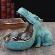 Estatua de hipopótamo para decoración del hogar, escultura de resina de Artware, accesorios de decoración 2024 - compra barato