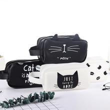 Ellen Brook 1 Piece New Cute Cartoon Kawaii Cat Large Capacity Portable Pen Pencil Bag School Office Supplies Stationary Case 2024 - buy cheap