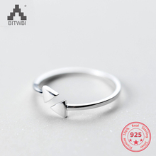 Женское кольцо из серебра 100% пробы, с треугольником 2024 - купить недорого