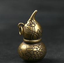 Colgante de flor de loto de calabaza hueca, pequeño Curio, bronce chino 2024 - compra barato