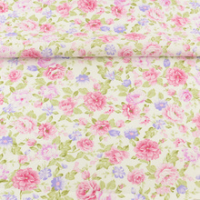 Casa têxtil retalhos scrapbooking roupa de cama 100% catton tecido decoração sarja rosa impresso floral projetos costura tecido tecido 2024 - compre barato