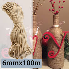 KIWARM Durable Sisal Ropes Jute Twine Rope Natural Hemp Cord Decor Cat Pet Scratching Home Art Decor 6mmx100m 2024 - buy cheap