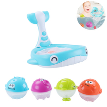 2 In 1 Children Bath Toys Whale Ball with Spoon-net Shooting Toy for Kids Fishing Fish Music Shooting Bath Toys Set 2024 - buy cheap