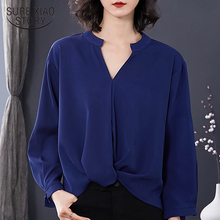 Blusa feminina plus size, camisa de escritório manga comprida, blusa feminina 2021 50 2024 - compre barato