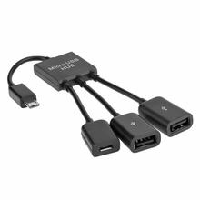 3 in 1 Micro USB Charging OTG Hub Cable Adapter for Samsung NOTE 2 i9100 2024 - buy cheap