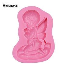 ENGDASH 1pc 3D Prayer Angel Silicone Mould Chocolate Fondant Mould Cake Baking Mold For DIY Cake Mold Kitchen Bakeware Tool 2024 - buy cheap