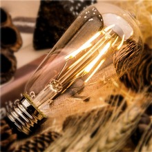 Винтажная Светодиодная лампа Эдисона E27 с регулируемой яркостью ST64 8 Вт/6 Вт/4 Вт 2200 к/2700 к Светодиодная лампа накаливания, Эквивалент лампы накаливания 60 Вт 2024 - купить недорого