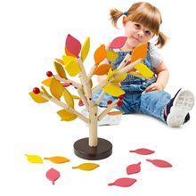 Детская развивающая игрушка в сборе дерево зеленые листья Строительные Деревянные игрушки Монтессори Разделочные Блоки Ранние развивающие игрушки 2024 - купить недорого