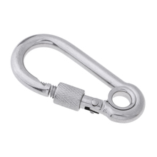 Stainless Steel Spring Snap Clip Hook Carabiner Screw Lock Key Ring Hook with Spring Loaded Gate for Outdoor Camping Diving 2024 - buy cheap